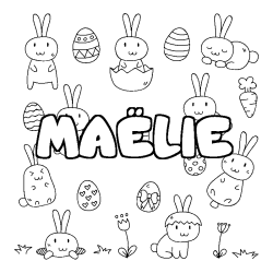 Coloración del nombre MAËLIE - decorado Pascua