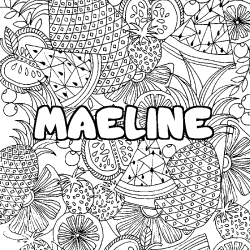 Coloración del nombre MAELINE - decorado mandala de frutas