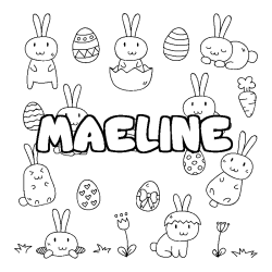 Coloración del nombre MAELINE - decorado Pascua