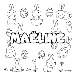 Coloración del nombre MAËLINE - decorado Pascua