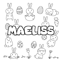 Coloración del nombre MAELISS - decorado Pascua