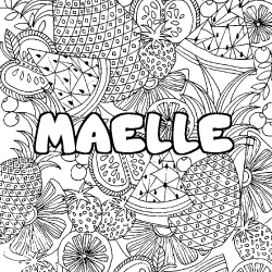 Coloración del nombre MAELLE - decorado mandala de frutas