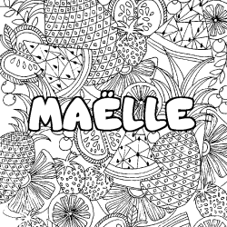 Coloración del nombre MAËLLE - decorado mandala de frutas