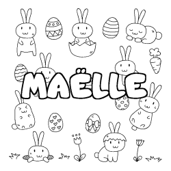 Coloración del nombre MAËLLE - decorado Pascua