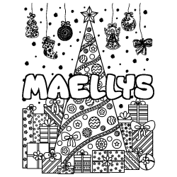 Coloración del nombre MAELLYS - decorado árbol de Navidad y regalos