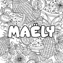 Coloración del nombre MAËLY - decorado mandala de frutas