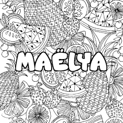 Coloración del nombre MAËLYA - decorado mandala de frutas