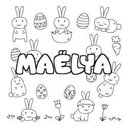 Coloración del nombre MAËLYA - decorado Pascua