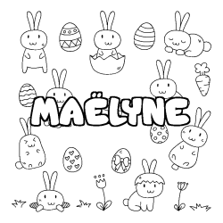 Coloración del nombre MAËLYNE - decorado Pascua