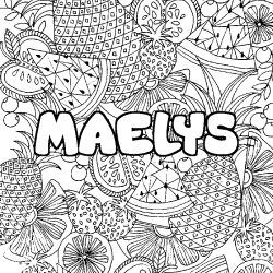 Coloración del nombre MAELYS - decorado mandala de frutas