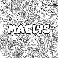 Coloración del nombre MAËLYS - decorado mandala de frutas