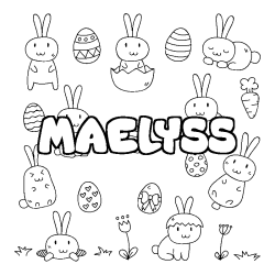 Coloración del nombre MAELYSS - decorado Pascua