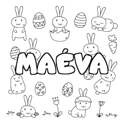 Coloración del nombre MAÉVA - decorado Pascua