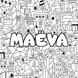 Dibujo para colorear MA&Euml;VA - decorado ciudad