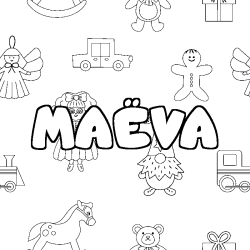 Dibujo para colorear MA&Euml;VA - decorado juguetes