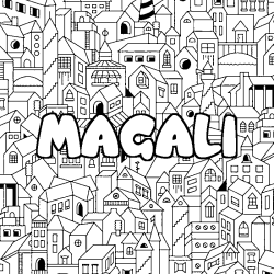 Coloración del nombre MAGALI - decorado ciudad