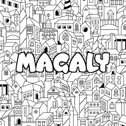 Coloración del nombre MAGALY - decorado ciudad