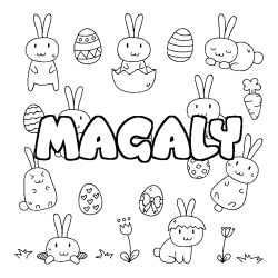 Coloración del nombre MAGALY - decorado Pascua