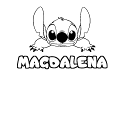 Coloración del nombre MAGDALENA - decorado Stitch