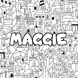 Coloración del nombre MAGGIE - decorado ciudad