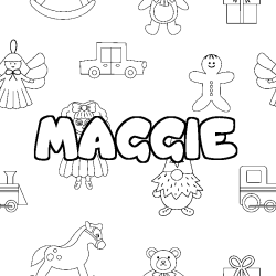 Coloración del nombre MAGGIE - decorado juguetes