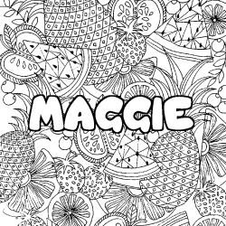 Coloración del nombre MAGGIE - decorado mandala de frutas