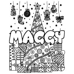 Coloración del nombre MAGGY - decorado árbol de Navidad y regalos