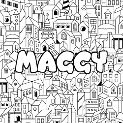 Coloración del nombre MAGGY - decorado ciudad