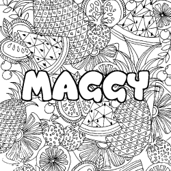 Coloración del nombre MAGGY - decorado mandala de frutas