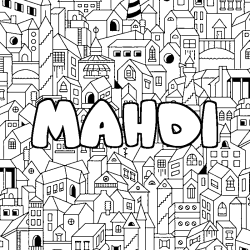 Coloración del nombre MAHDI - decorado ciudad