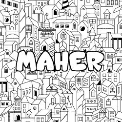 Coloración del nombre MAHER - decorado ciudad