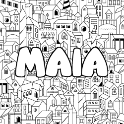 Dibujo para colorear MAIA - decorado ciudad