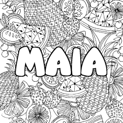 Dibujo para colorear MAIA - decorado mandala de frutas