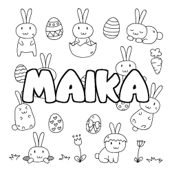 Coloración del nombre MAIKA - decorado Pascua