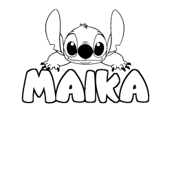 Coloración del nombre MAIKA - decorado Stitch