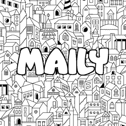 Coloración del nombre MAILY - decorado ciudad