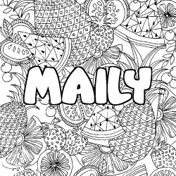 Coloración del nombre MAILY - decorado mandala de frutas