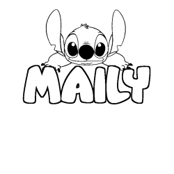 Coloración del nombre MAILY - decorado Stitch