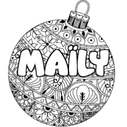 Coloración del nombre MAÏLY - decorado bola de Navidad