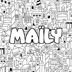 Coloración del nombre MAÏLY - decorado ciudad