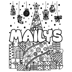 Coloración del nombre MAÏLYS - decorado árbol de Navidad y regalos