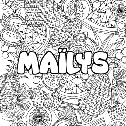 Coloración del nombre MAÏLYS - decorado mandala de frutas