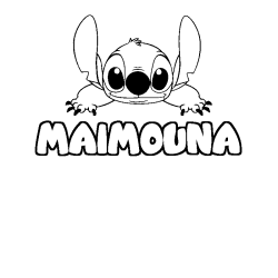 Coloración del nombre MAIMOUNA - decorado Stitch