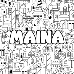 Coloración del nombre MAINA - decorado ciudad