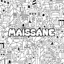 Coloración del nombre MAÏSSANE - decorado ciudad