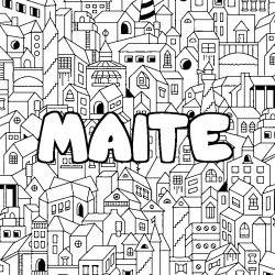 Coloración del nombre MAITE - decorado ciudad