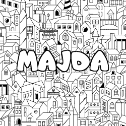 Coloración del nombre MAJDA - decorado ciudad