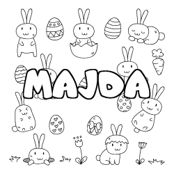 Coloración del nombre MAJDA - decorado Pascua