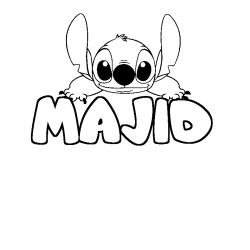 Coloración del nombre MAJID - decorado Stitch