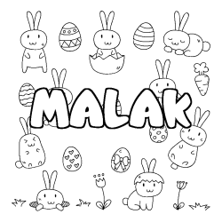 Coloración del nombre MALAK - decorado Pascua